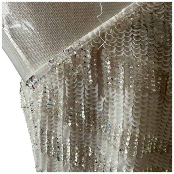 Retrofete Ella Sequin One Shoulder Mini Dress In White Size S - Picture 7 of 14